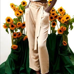 Zara belted paperbag pants